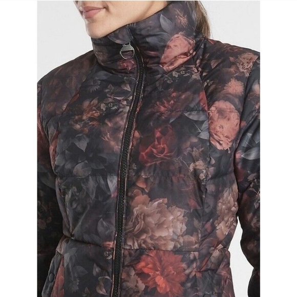 Athleta Downtown Jacket Floral Printed Down Puffer Coat - Size XXS - Picture 3 of 16